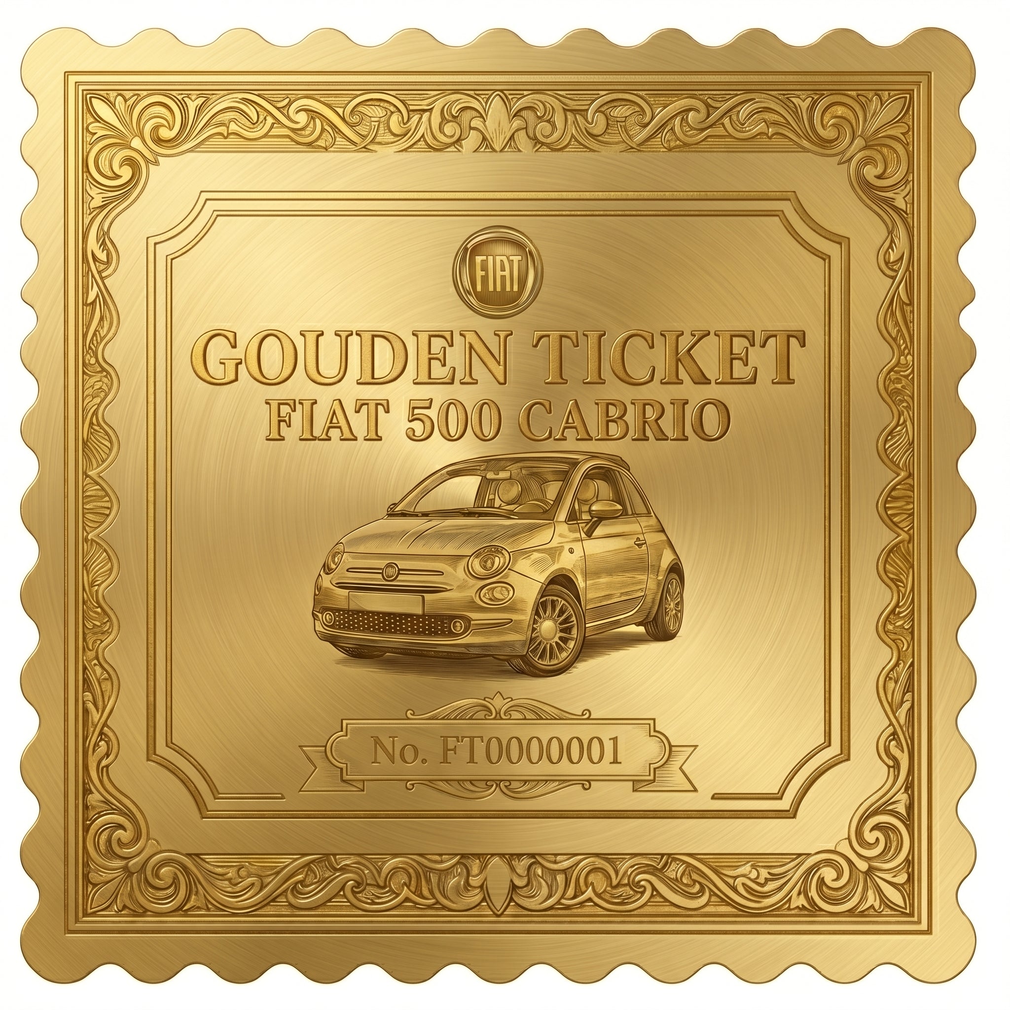 Gouden Ticket Fiat 500 Cabrio